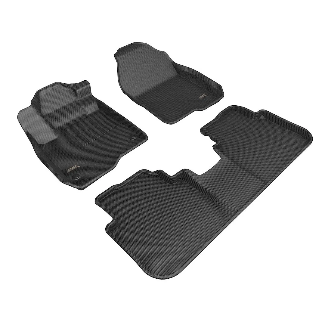 L1HD13201509 – 3D MATS/U-AC Floor Liner, Black Custom Fit Raised Edge Thermoplastic Rubber Of Carbon Fiber Texture 3 ...